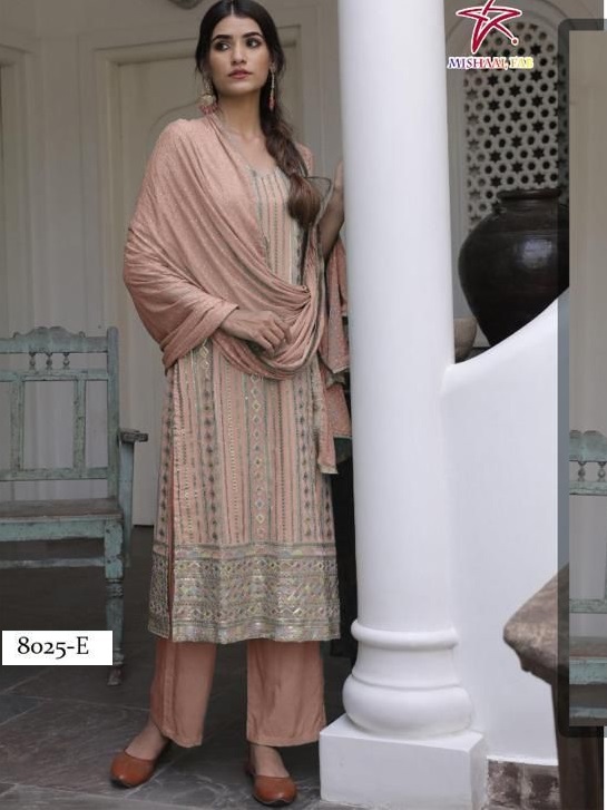 MISHAAL FAB 8025 E PAKISTANI SUITS IN LOWEST PRICE