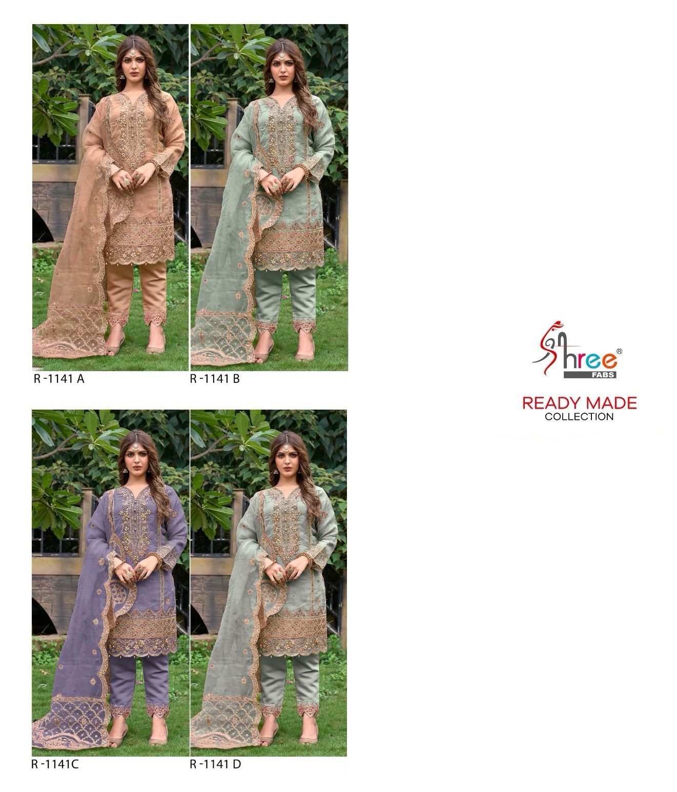 SHREE FABS R 1141 A TO D READYMADE SUITS