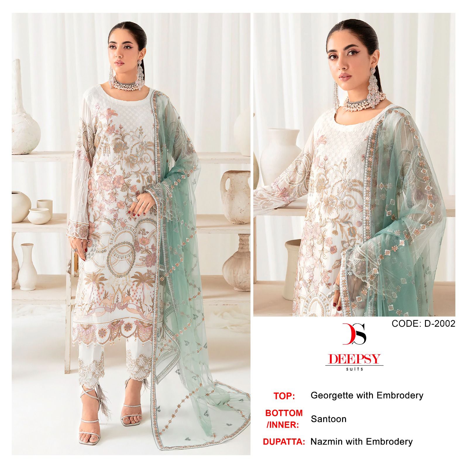 DEEPSY SUITS D 2002 PAKISTANI SUITS IN INDIA