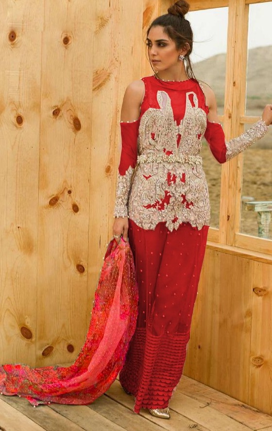 LATEST EMBROIDERED PAKISTANI SUITS 29002 RED