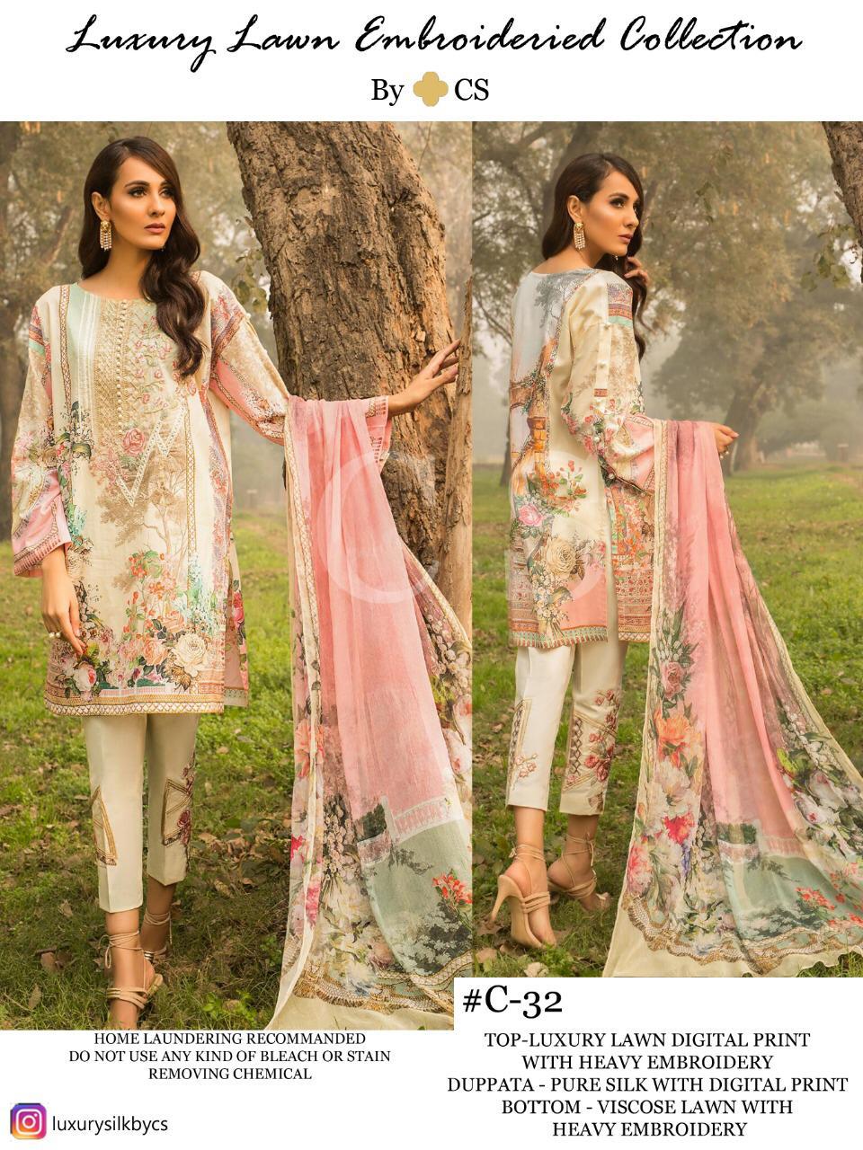 CS LUXURY LAWN C 32 EMBROIDERRIED COLLECTION