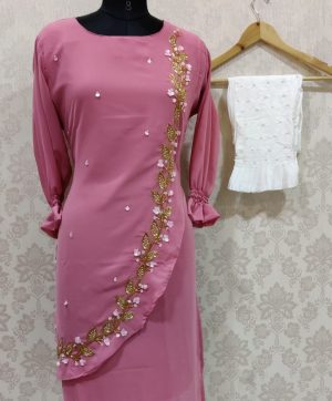 LAIBA AM VOL 18 LUXURY TUNIC WITH CIGARETTE PANTS DUSTY PINK