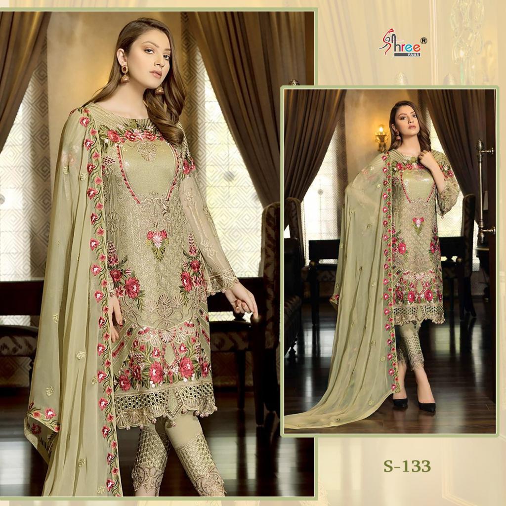 SHREE FABS S 133 PAKISTANI SUITS IN SINGLE PIECE