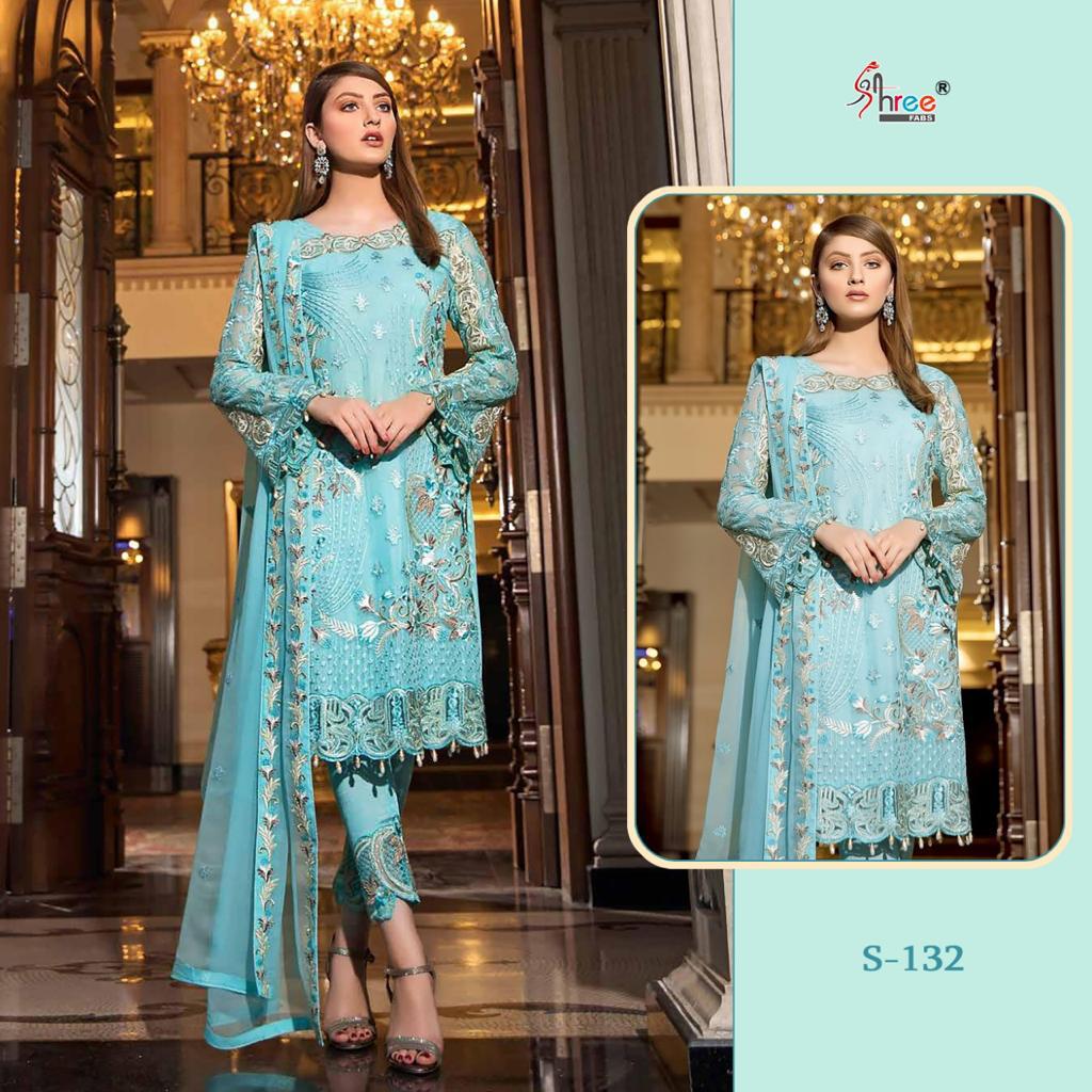 SHREE FABS S 132 PAKISTANI SUITS IN SINGLE PIECE