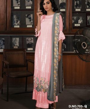 HOOR TEX 705 PINK COLOR PAKISTANI STYLE SUITS