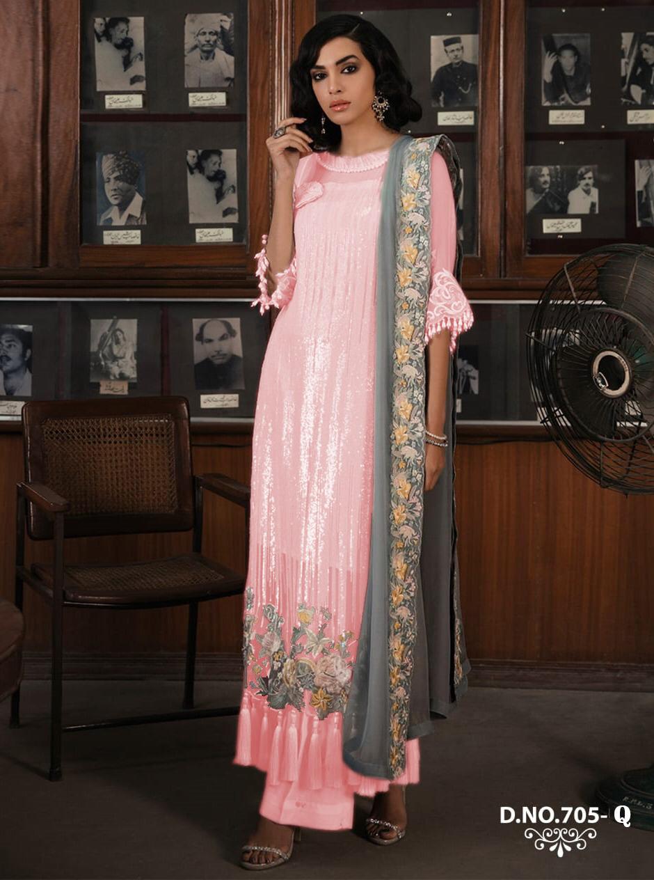 HOOR TEX 705 PINK COLOR PAKISTANI STYLE SUITS