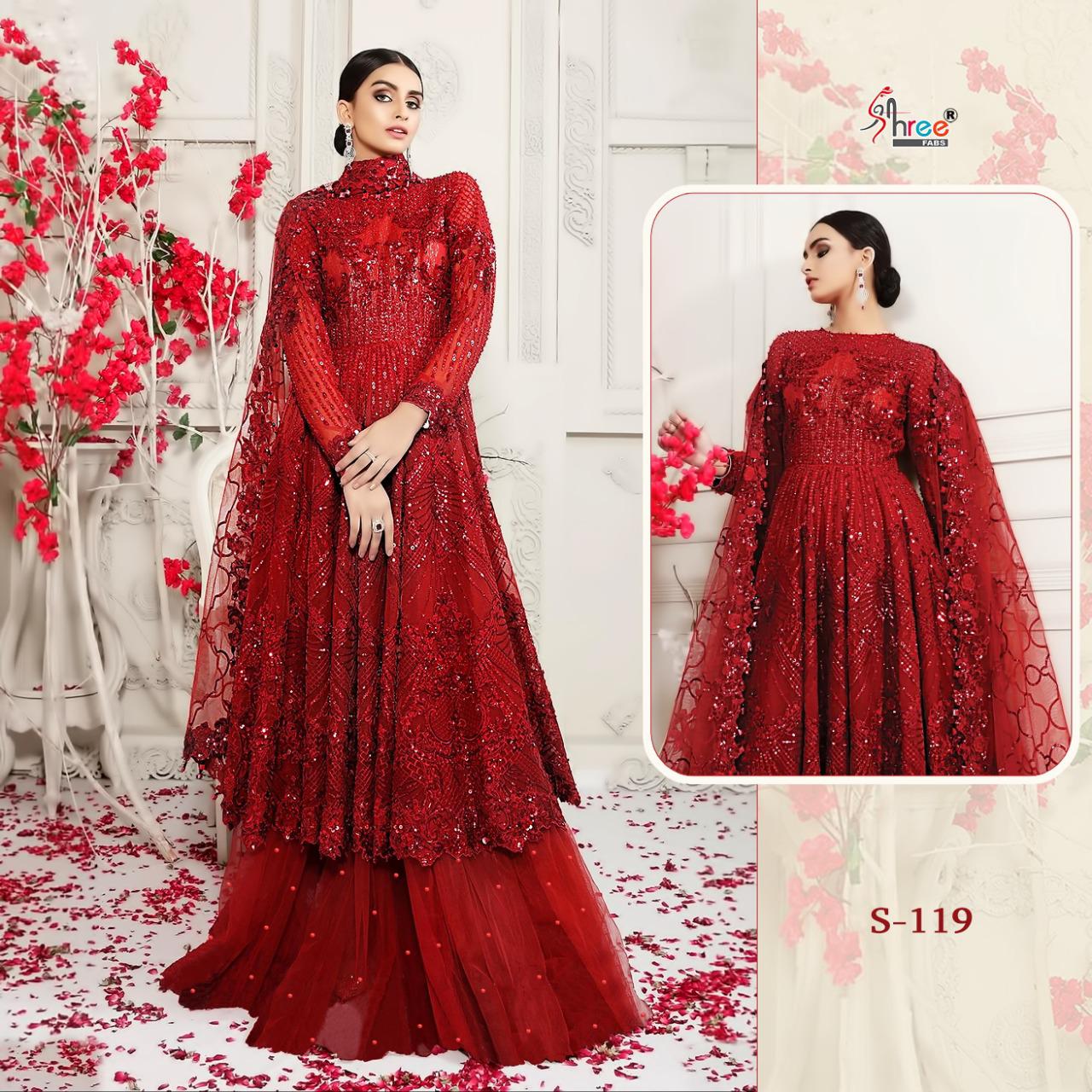 SHREE FABS S 119 PAKISTANI SUITS IN SINGLE PIECE