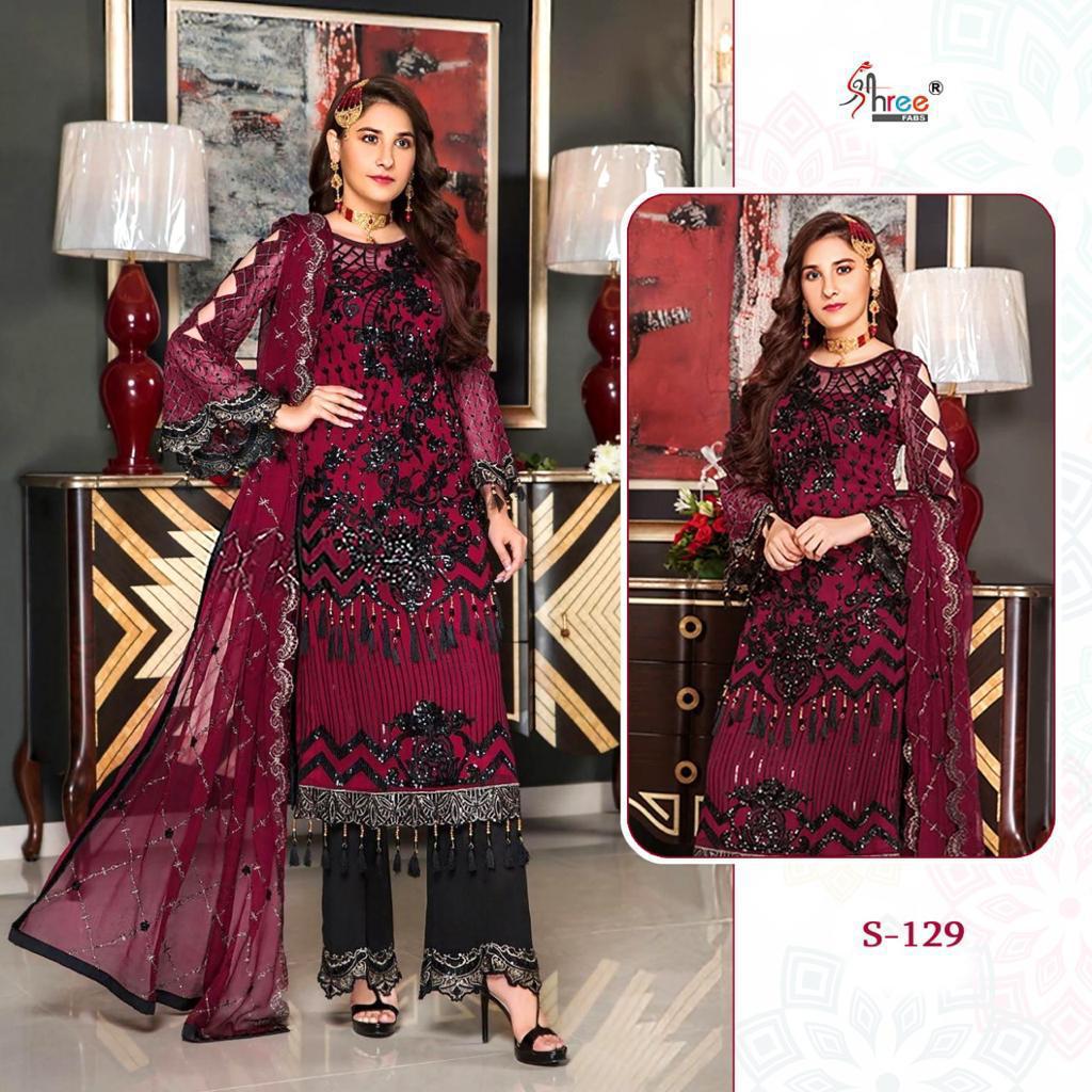 SHREE FABS S 129 PAKISTANI SUITS FREE SHIPPING