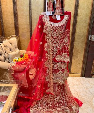 SHREE FABS S 210 RED BRIDAL WEAR WHOLESALE