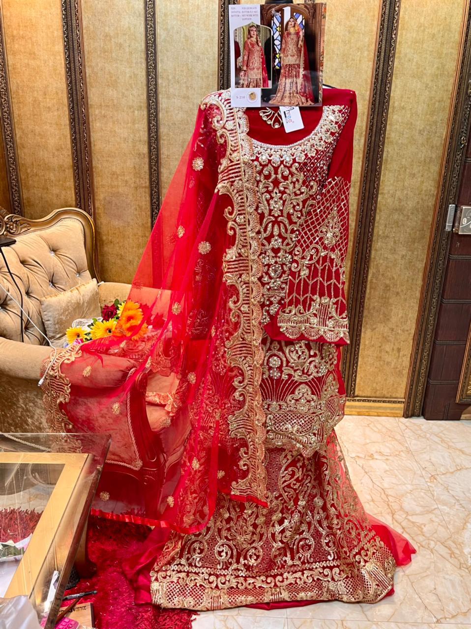 SHREE FABS S 210 RED BRIDAL WEAR WHOLESALE