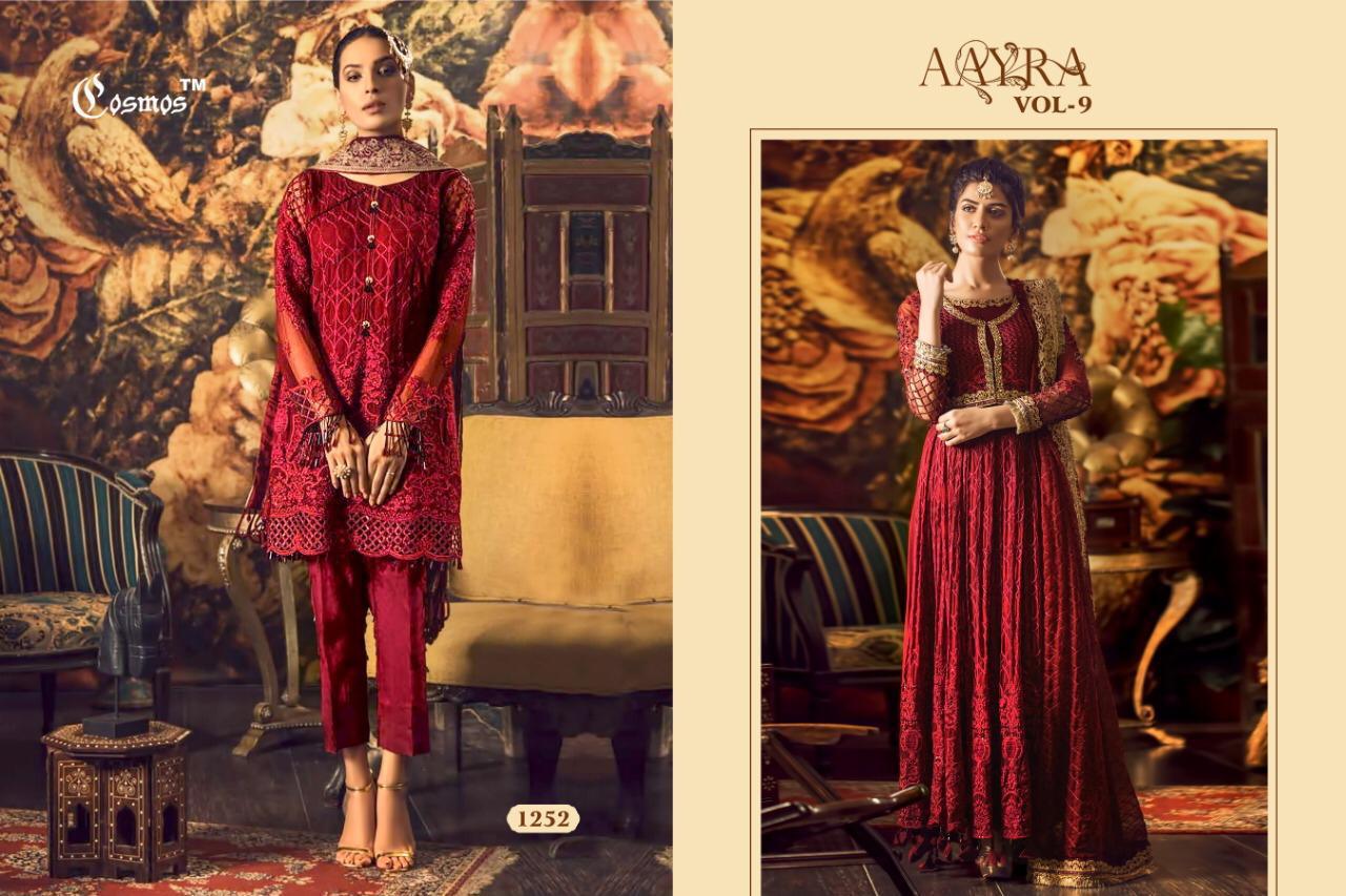 COSMOS VOL 9 1252 RED PAKISTANI SUITS WHOLESALE