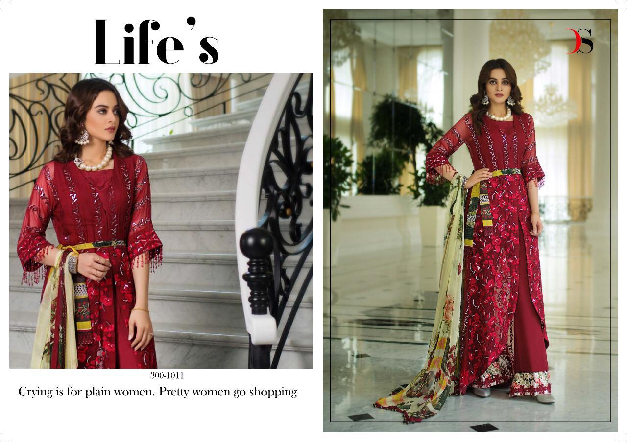 DEEPSY 300-1011 RED PAKISTANI SUITS ONLINE
