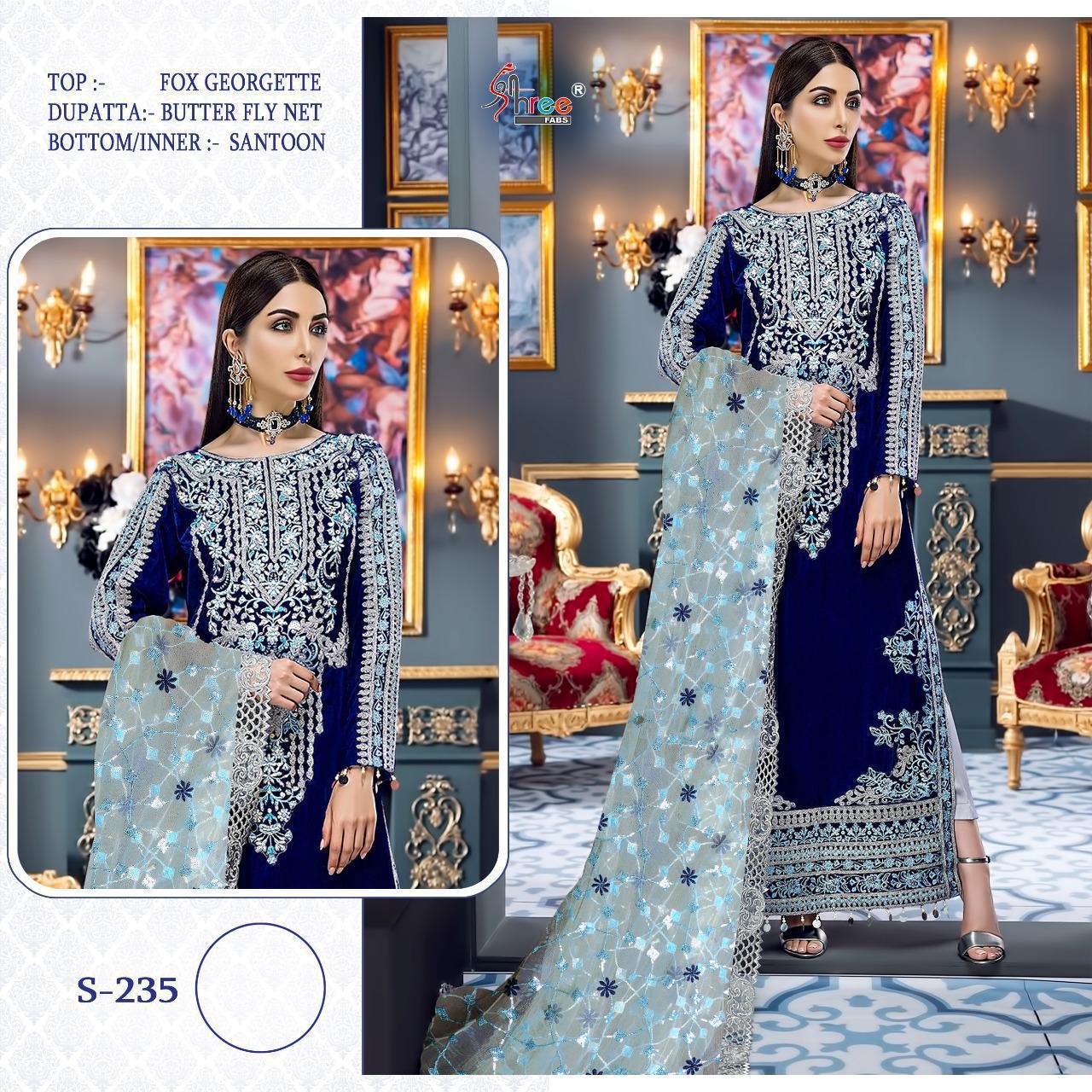 SHREE FABS S 235 GEORGETTE SUITS ONLINE