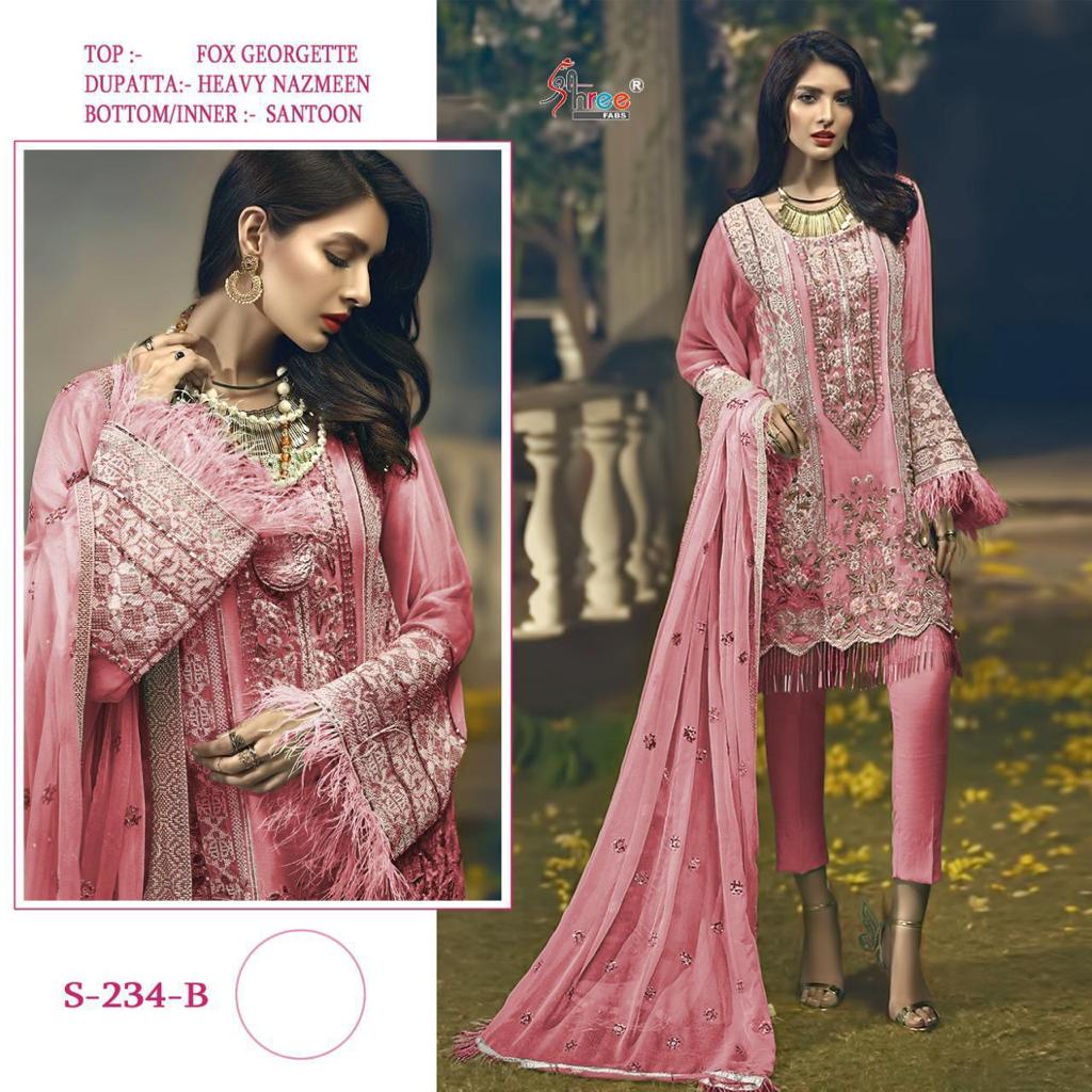 SHREE FABS S 234 B PINK SUITS ONLINE WHOLESALE