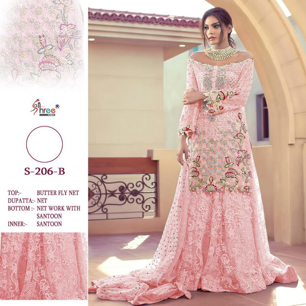 SHREE FABS 206 B PINK NEW COLOR WHOLESALE