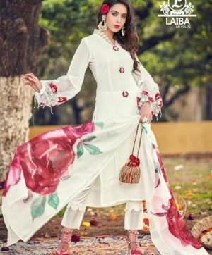LAIBA AM 73 WHITE READYMADE COLLECTION