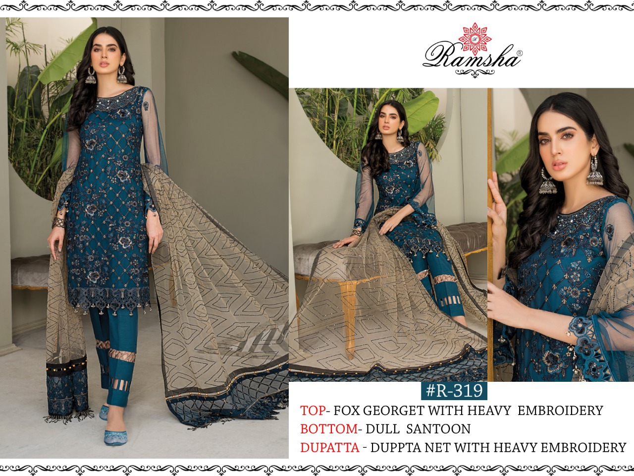 RAMSHA 319 PAKISTANI SUITS SUPPLIER FOR RESELLERS