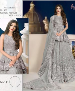 SHREE FABS 229 F GREY DESIGNER COLLECTION WHOLESALE