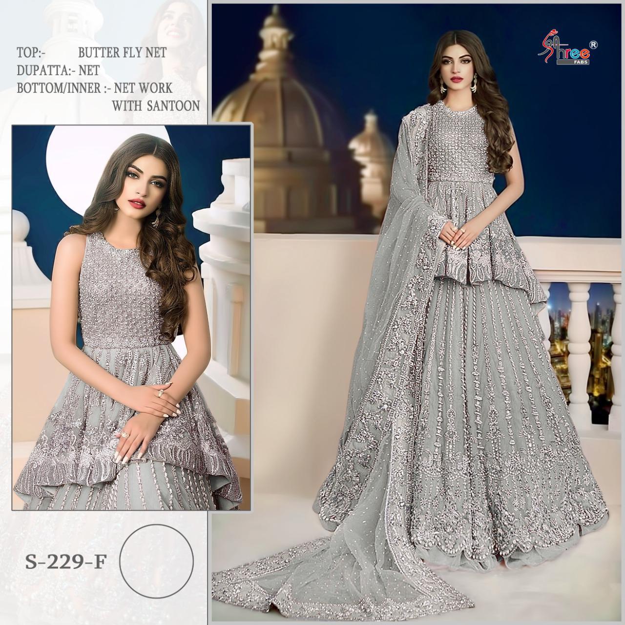 SHREE FABS 229 F GREY DESIGNER COLLECTION WHOLESALE