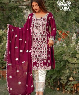 LAIBA AM VOL 102 WINE READYMADE TUNIC COLLECTION