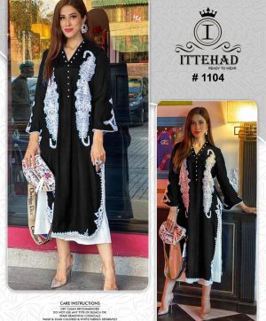 ITTEHAD 1104 BLACK READYMADE TUNIC COLLECTION