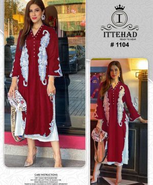ITTEHAD 1104 PINK READYMADE TUNIC COLLECTION