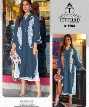 ITTEHAD 1104 SKY BLUE READYMADE TUNIC COLLECTION