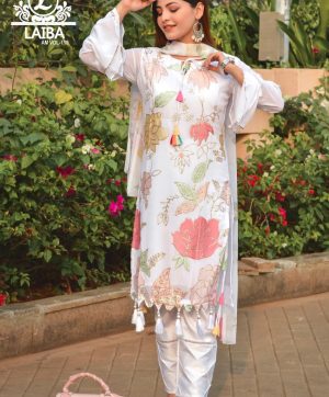 LAIBA AM VOL 110 WHITE WITH WHITE READYMADE TUNIC COLLECTION