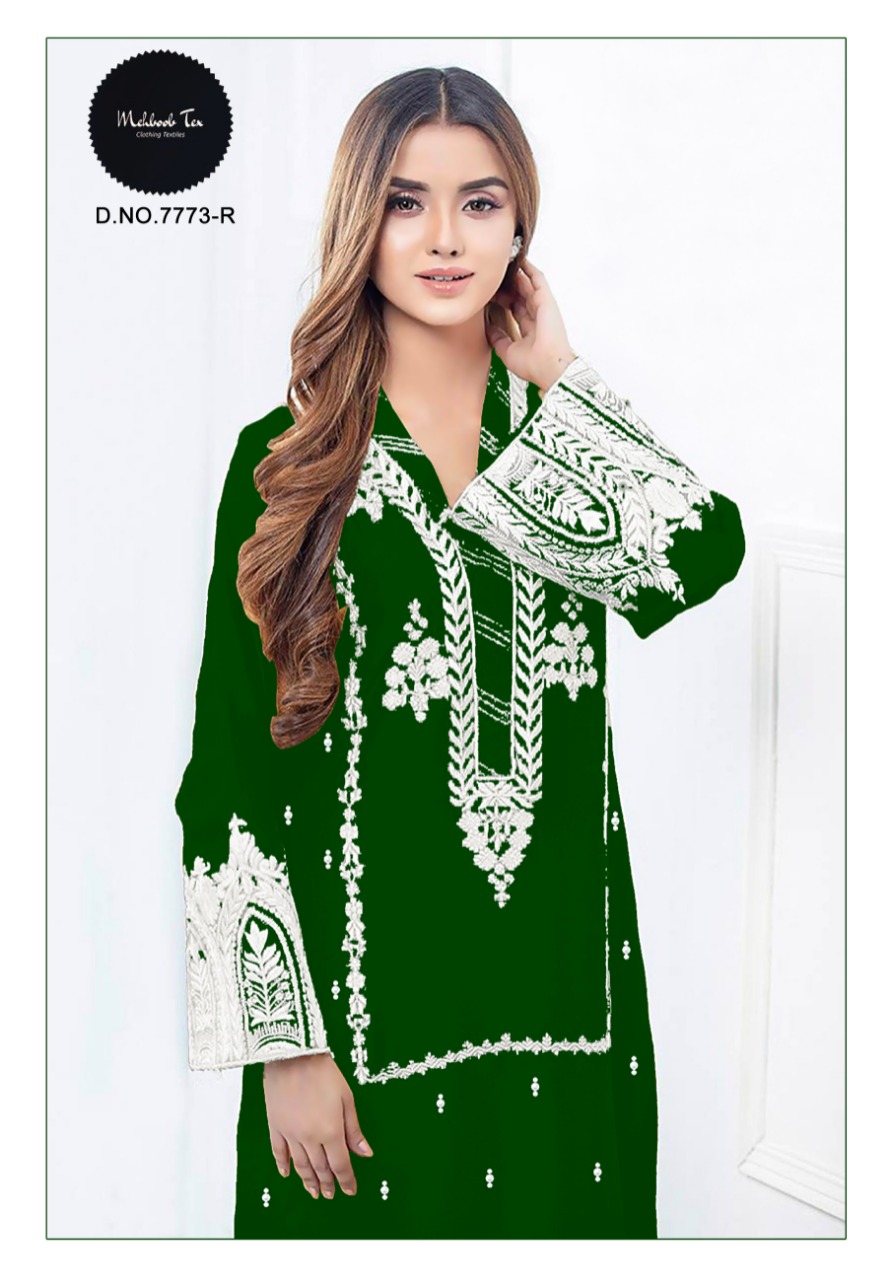 MEHBOOB TEX 7773 R GREEN READYMADE TUNIC COLLECTION