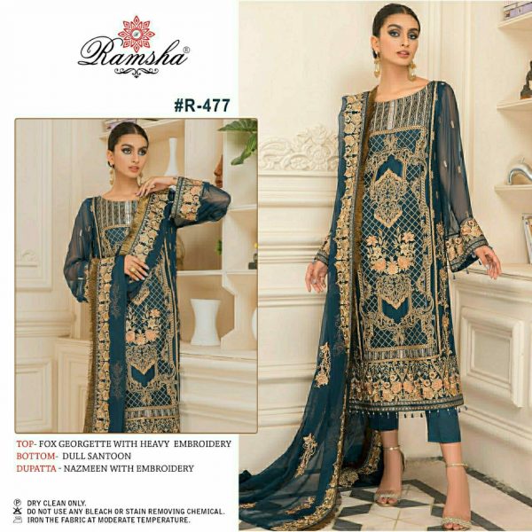 Ramsha R-429 Georgget Single pc Dress Material Mumbai Wholesaler