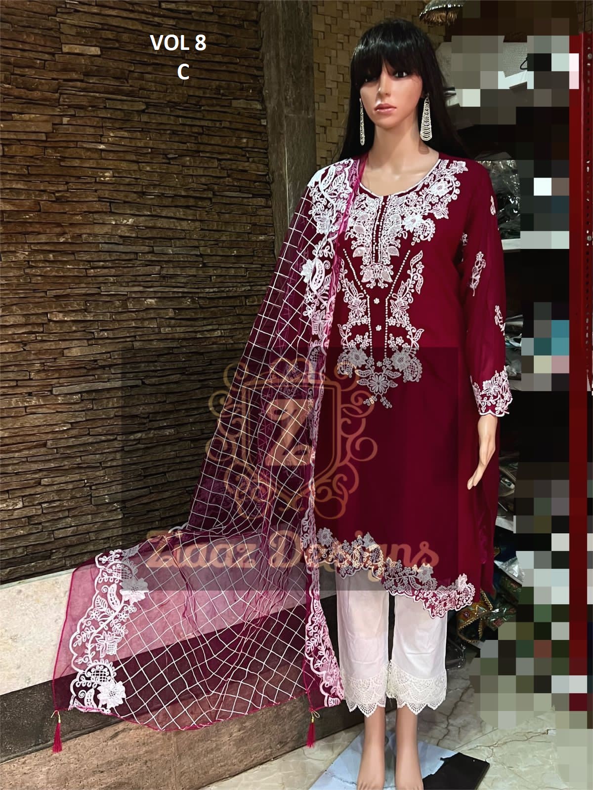 ZIAAZ DESIGNS VOL 8 C PINK READYMADE COLLECTION