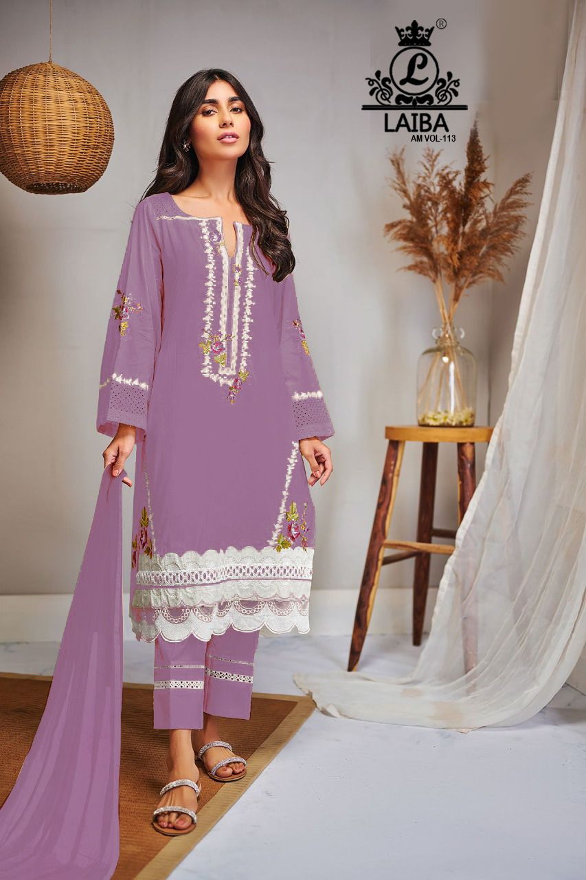 LAIBA AM VOL 113 FRENCH LAVENDER READYMADE TUNIC COLLECTION