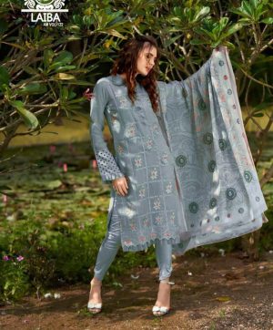 LAIBA AM VOL 122 ICE GREY READYMADE TUNIC COLLECTION