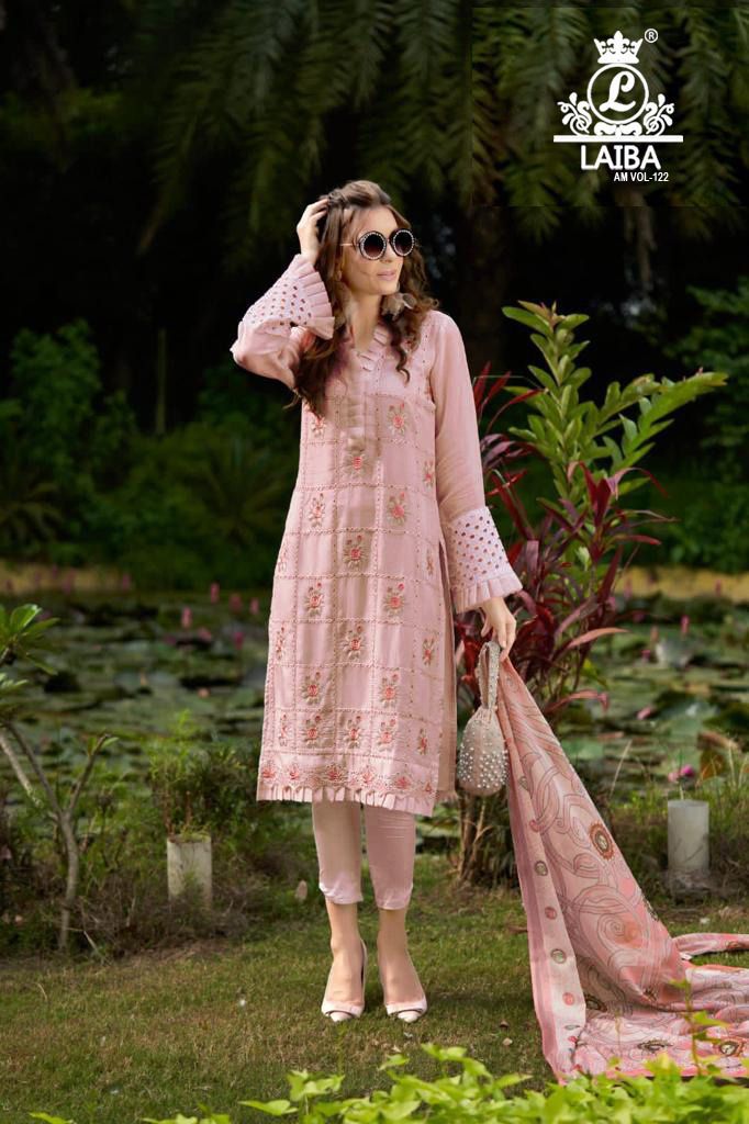 LAIBA AM VOL 122 NUDE PINK READYMADE TUNIC COLLECTION