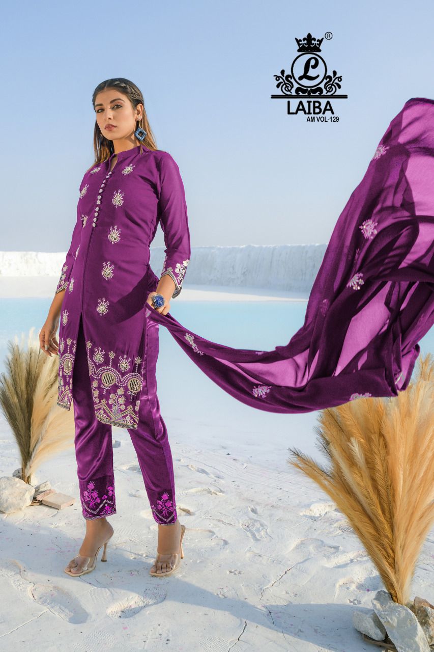 LAIBA AM VOL 129 WINE READYMADE TUNIC COLLECTION