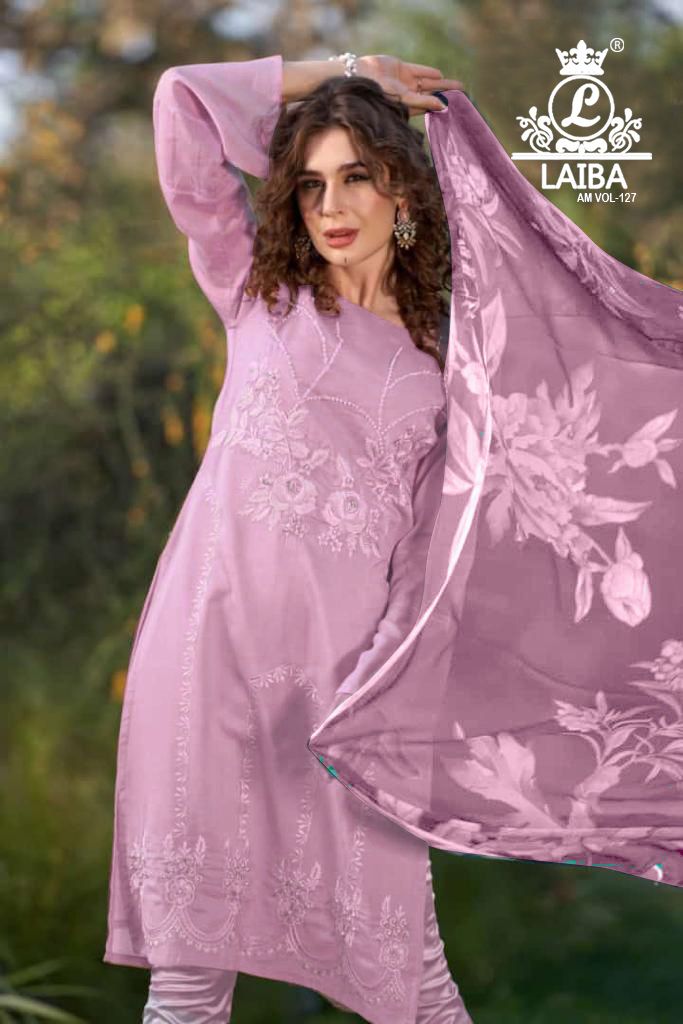 LAIBA AM VOL 127 BLUSHING LAVENDER READYMADE TUNIC COLLECTION