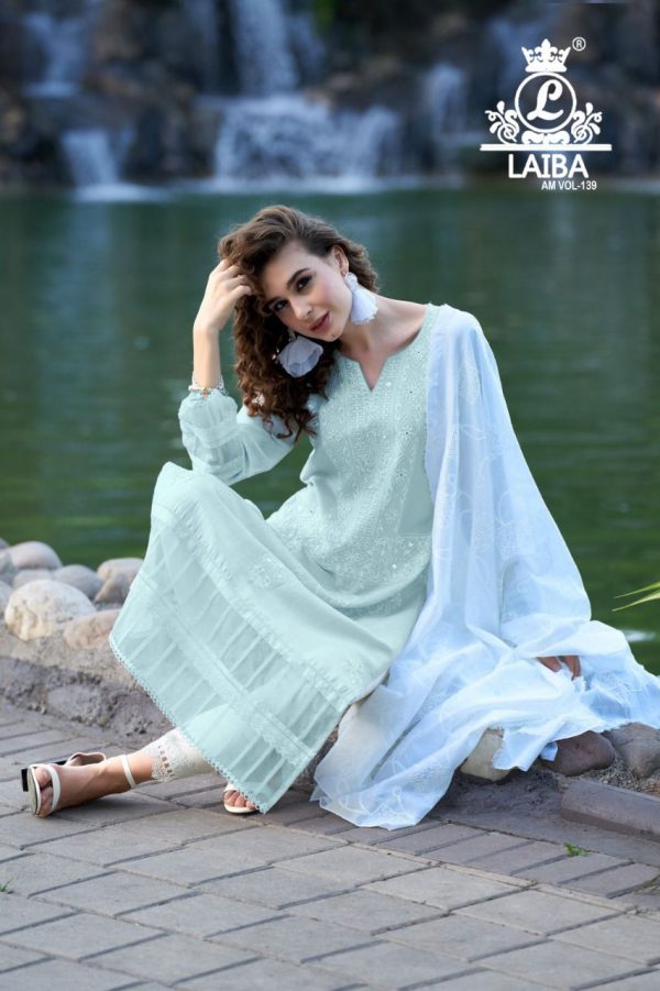 LAIBA AM VOL 139 BABY BLUE READYMADE TUNIC COLLECTION