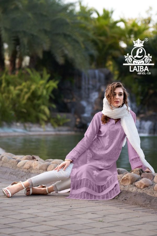 LAIBA AM VOL 139 LAVENDER READYMADE TUNIC COLLECTION