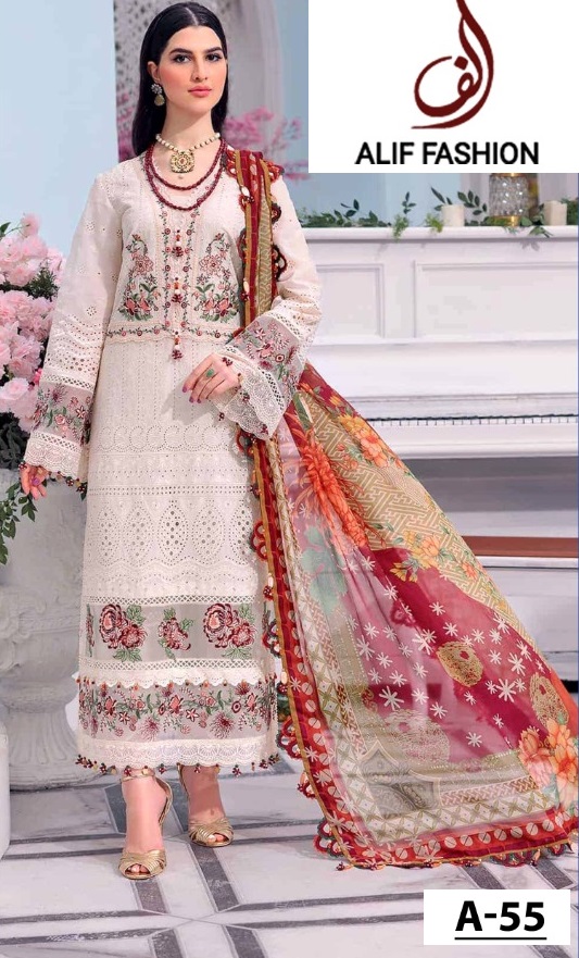 ALIF FASHION A 55 PAKISTANI SUITS IN LOWEST PRICE