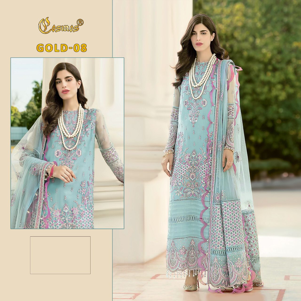 COSMOS GOLD 08 PAKISTANI SUITS IN LOWEST PRICE