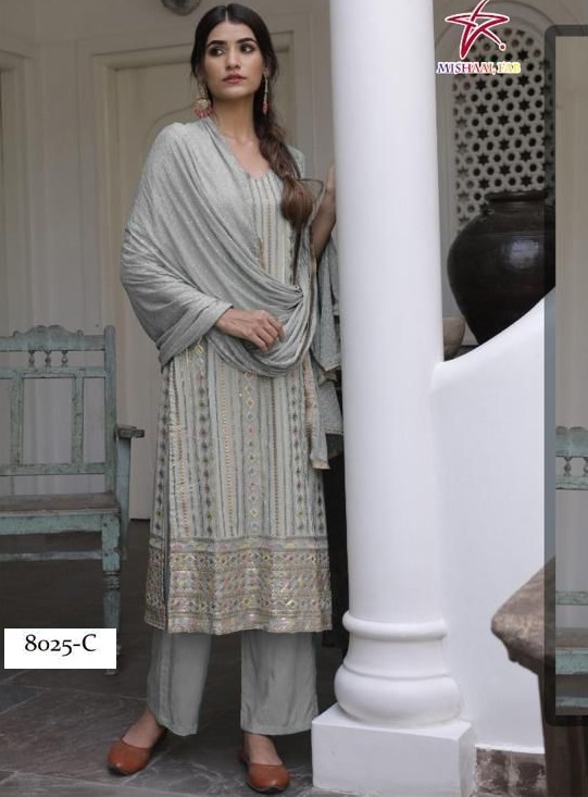 MISHAAL FAB 8025 C PAKISTANI SUITS IN LOWEST PRICE