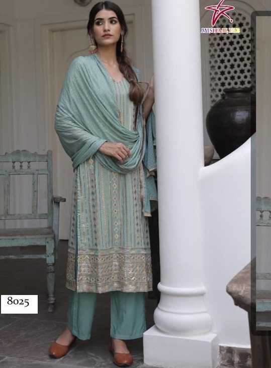 MISHAAL FAB 8025 PAKISTANI SUITS IN LOWEST PRICE