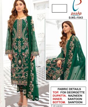 PUSHP CREATION 1043 PAKISTANI SUITS IN LOWEST PRICE