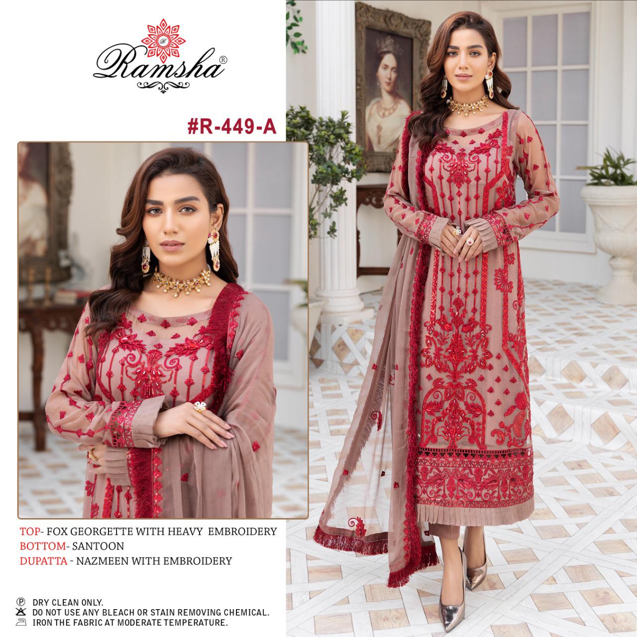 RAMSHA FASHION R 449 A PAKISTANI SUITS IN INDIA
