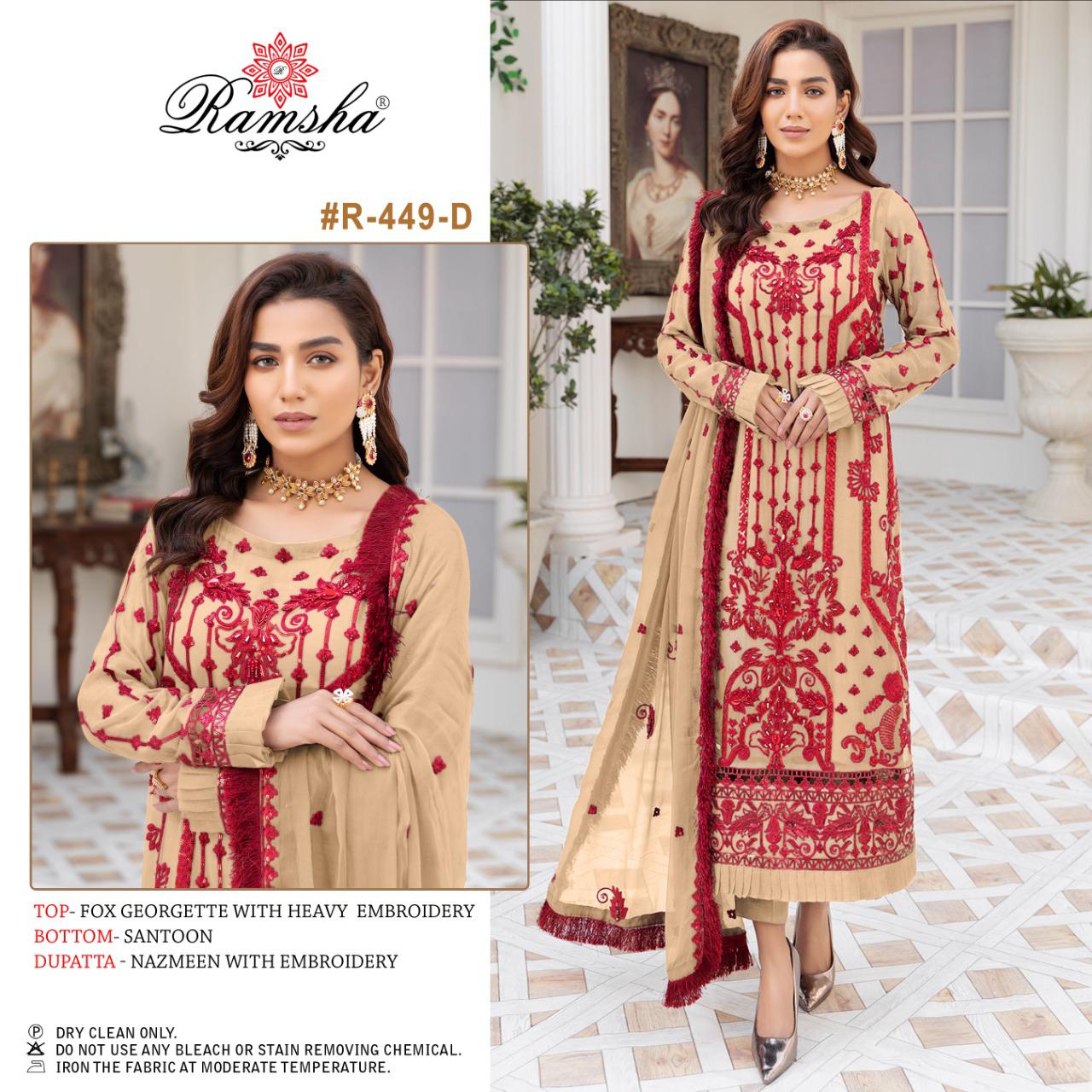 RAMSHA FASHION R 449 D PAKISTANI SUITS IN INDIA