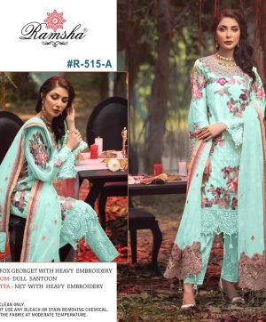 RAMSHA FASHION R 515 A PAKISTANI SUITS IN INDIA