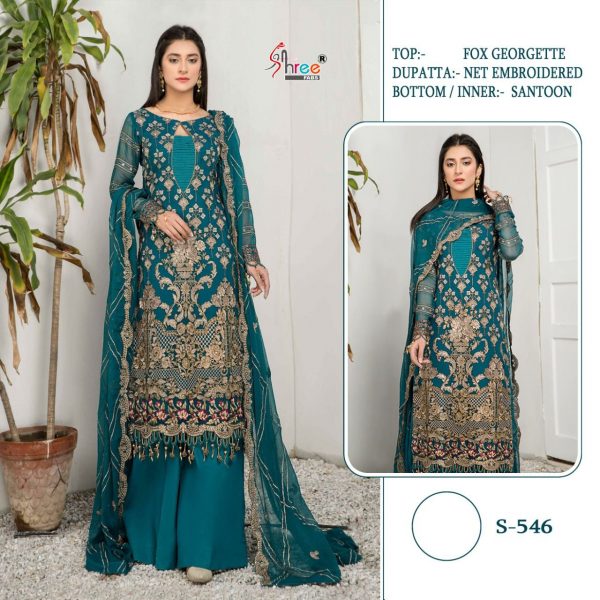 SHREE FABS S 546 PAKISTANI SUITS IN LOWEST PRICE