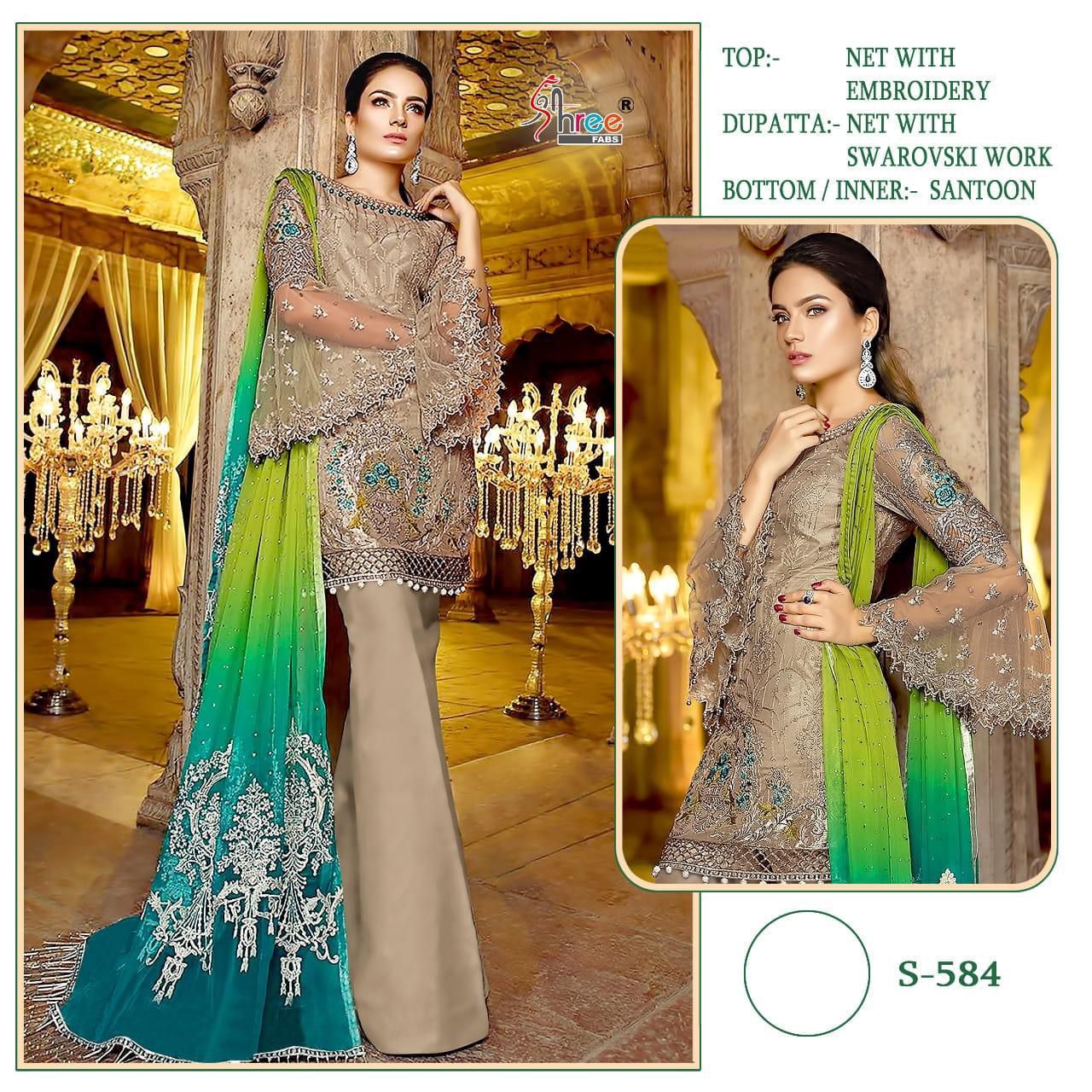 SHREE FABS S 584 PAKISTANI SUITS IN INDIA
