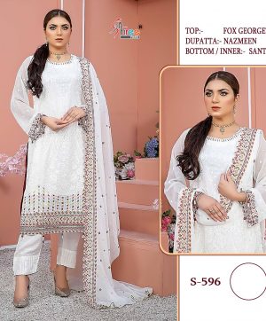 SHREE FABS S 596 PAKISTANI SUITS IN LOWEST PRICE