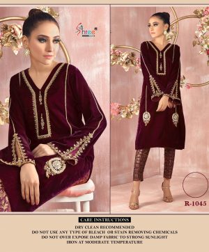 SHREE FABS R 1045 READYMADE VELVET SUITS MANUFACTURER